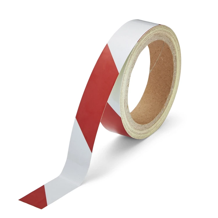 Taśma Odblaskowa Ostrzegawcza Standard Czerwono Biała 25mm