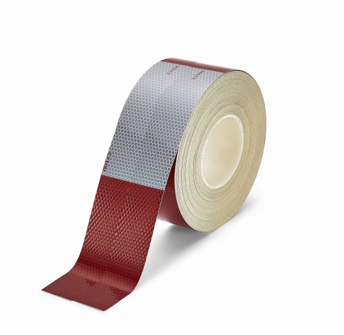Taśma Odblaskowa DOT Tape Czerwono Biała 50mm